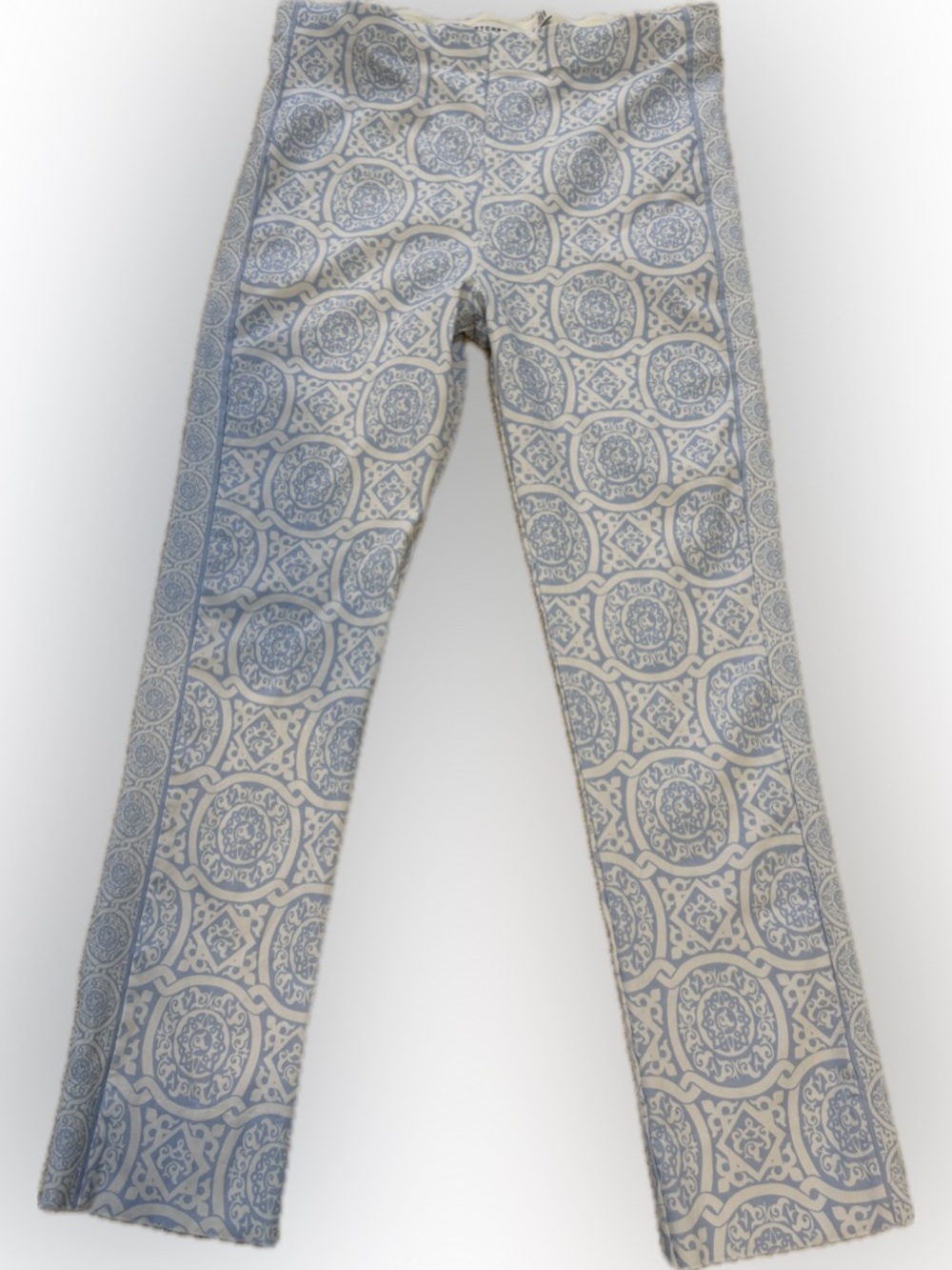 Gretchen Scott Light Blue and White Elastic Waistband Pant Size XL